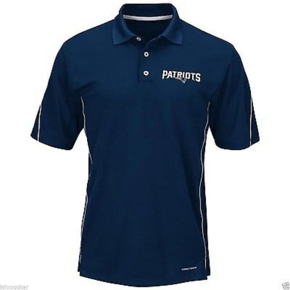 NWT, New England Patriots Majestic Cool Base Polo Shirt - Picture 2 of 10